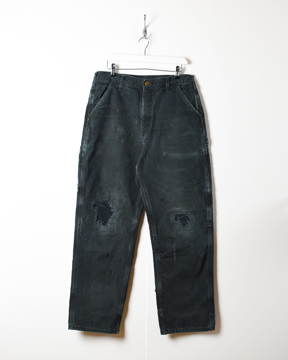 Carhartt Distressed Flannel Lined Carpenter Jeans - W32 L32 - Domno Vintage