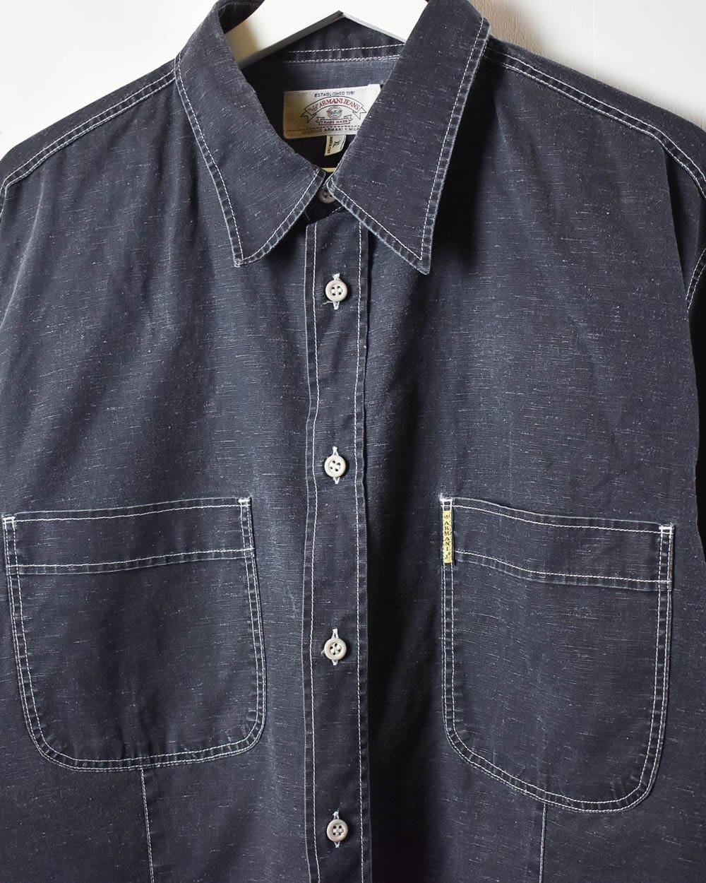 Armani Jeans Short Sleeved Shirt - X-Large - Domno Vintage