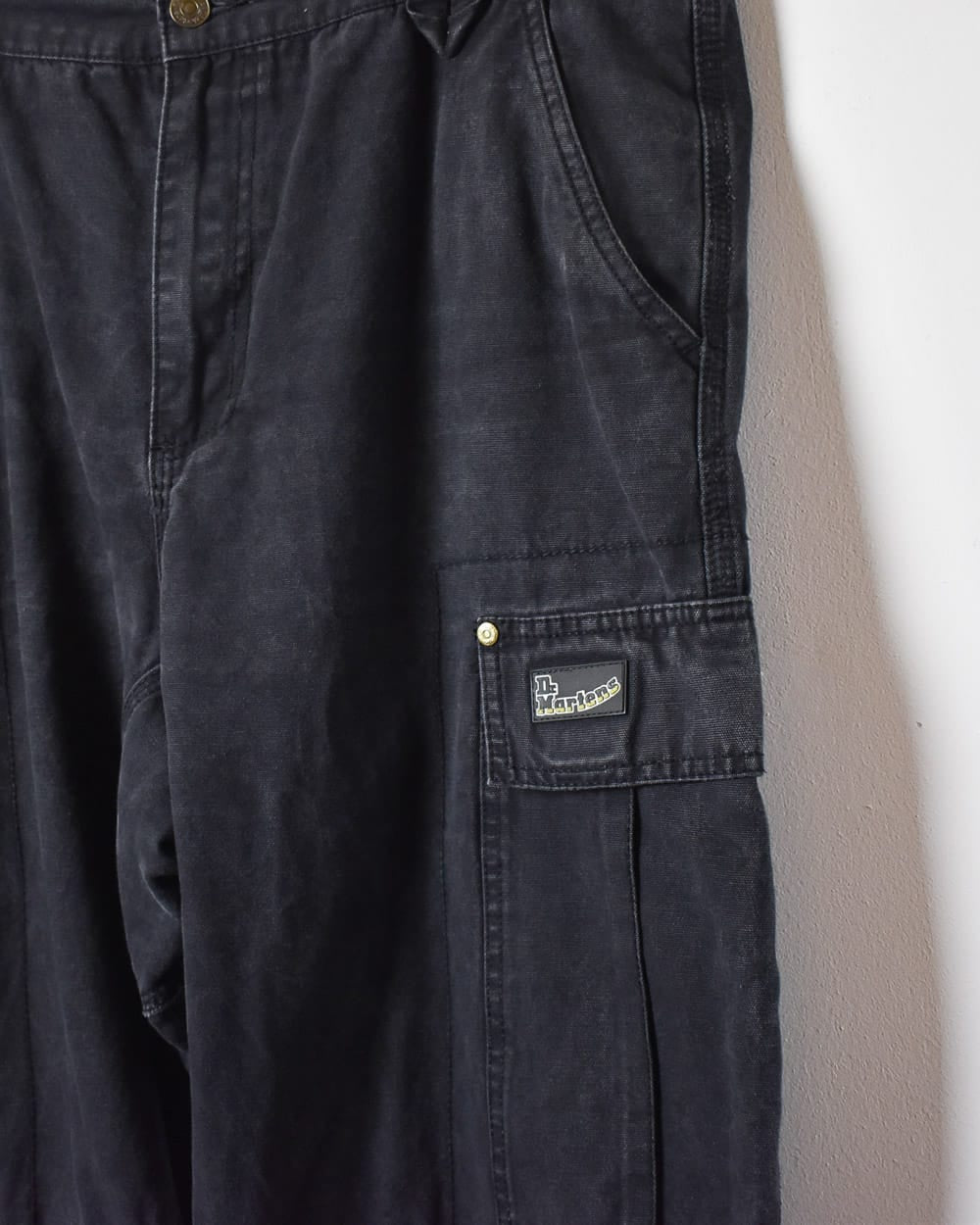 Black Dr Martens Double Knee Cargo Jeans - W36 L30