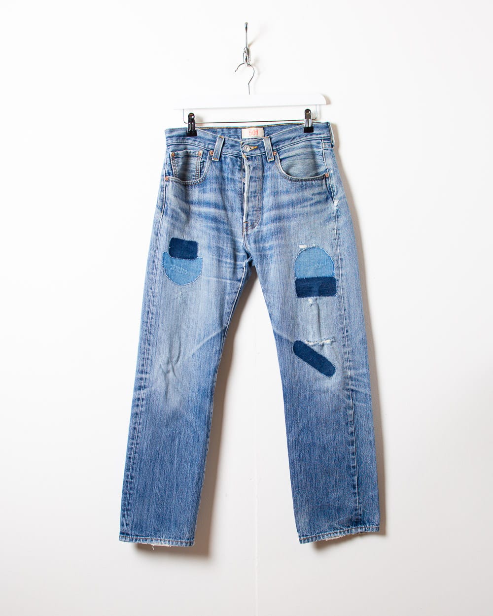 Blue Levi's 501 Patched Jeans - W32 L29