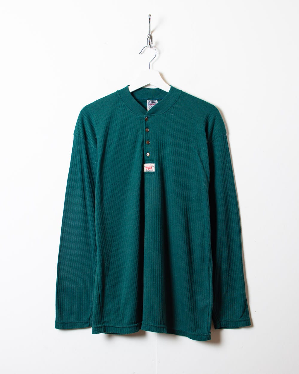 Green Levi's Textured Long Sleeved T-Shirt - Large