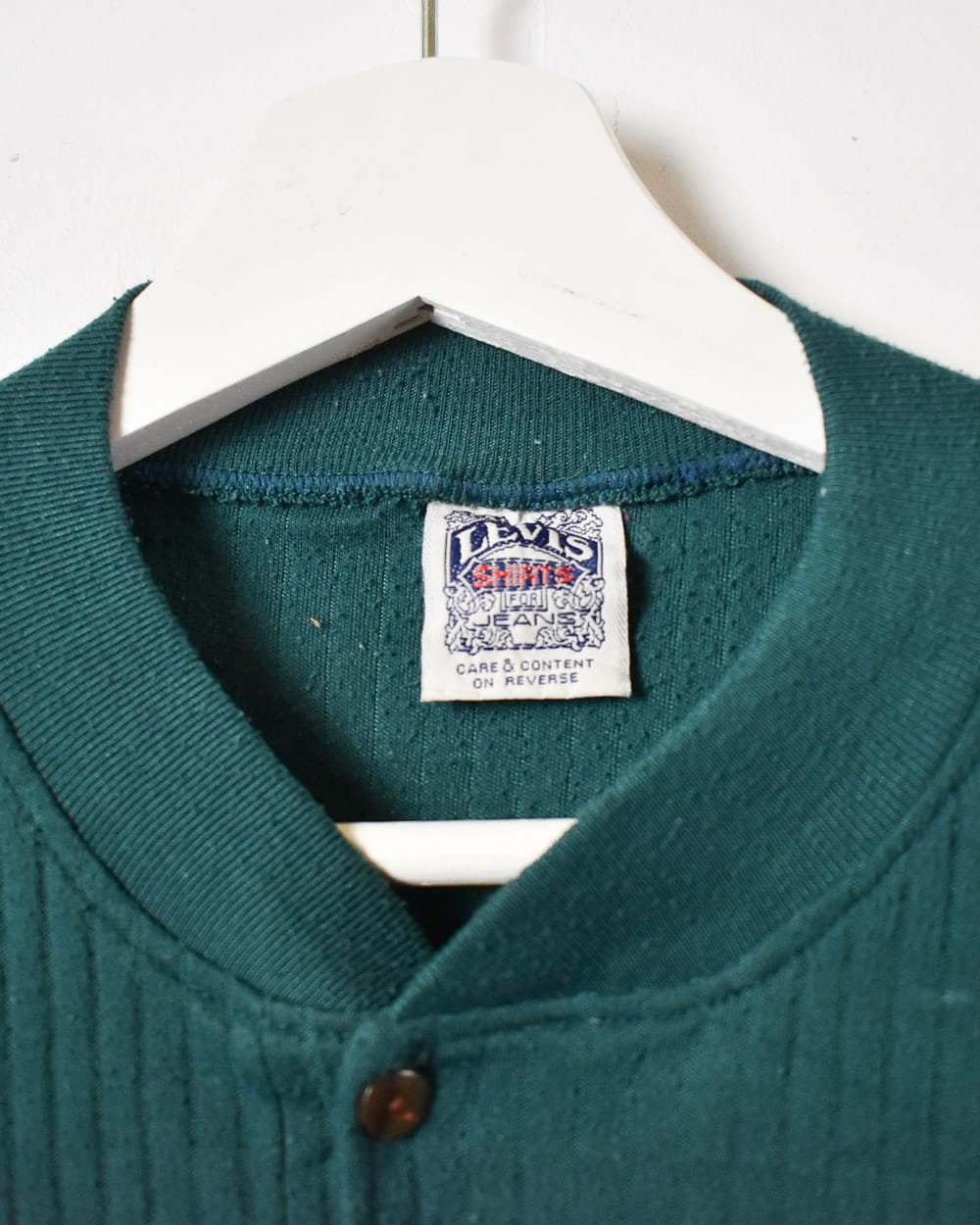 Green Levi's Textured Long Sleeved T-Shirt - Large