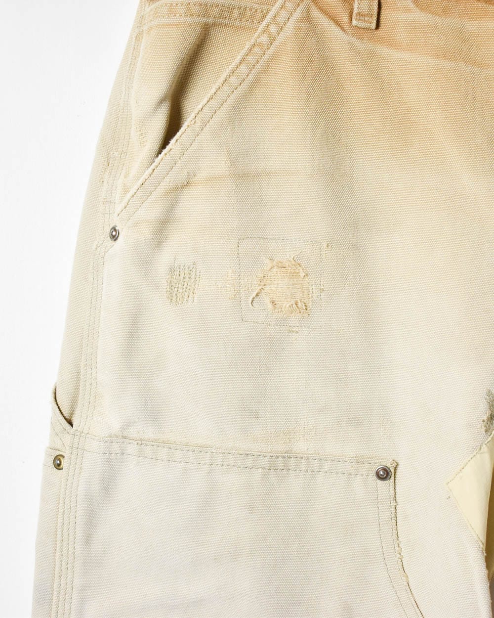 Neutral Carhartt Distressed Double Knee Carpenter Jeans - W32 L27