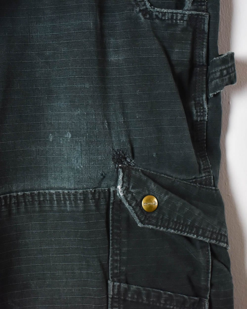 Black Carhartt Distressed Double Knee Cargo Jeans - W38 L30