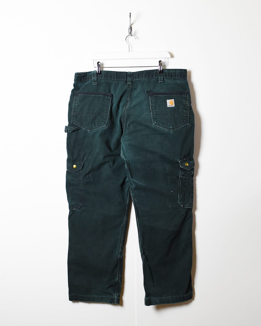 Black Carhartt Distressed Double Knee Cargo Jeans - W38 L30