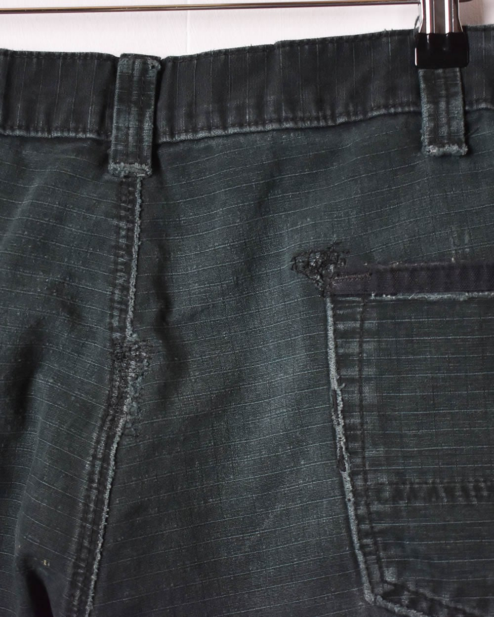 Black Carhartt Distressed Double Knee Cargo Jeans - W38 L30