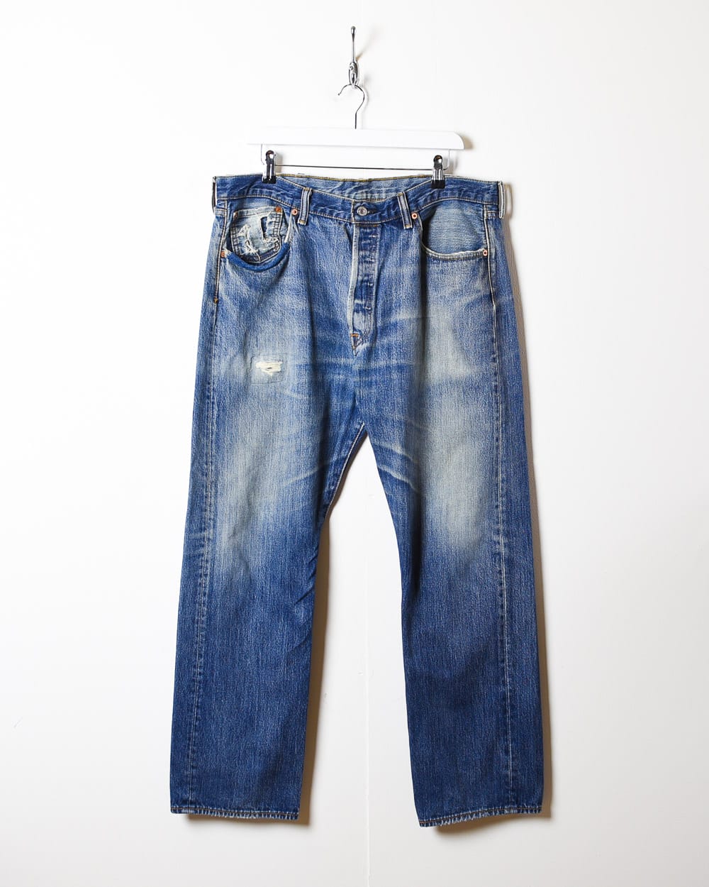 Blue Levi's Distressed 501 Jeans - W38 L32