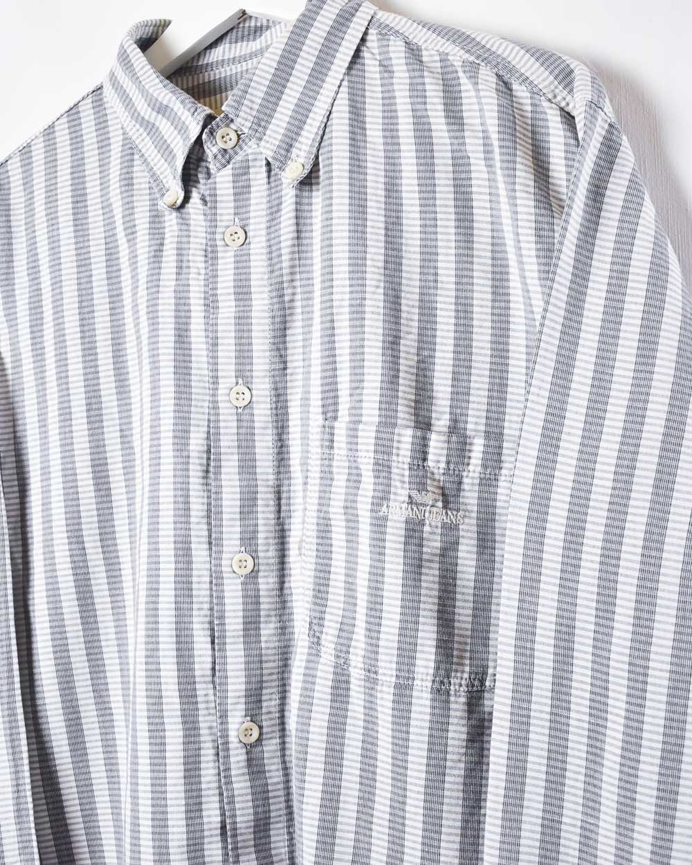 Armani Jeans Striped Shirt - X-Large - Domno Vintage