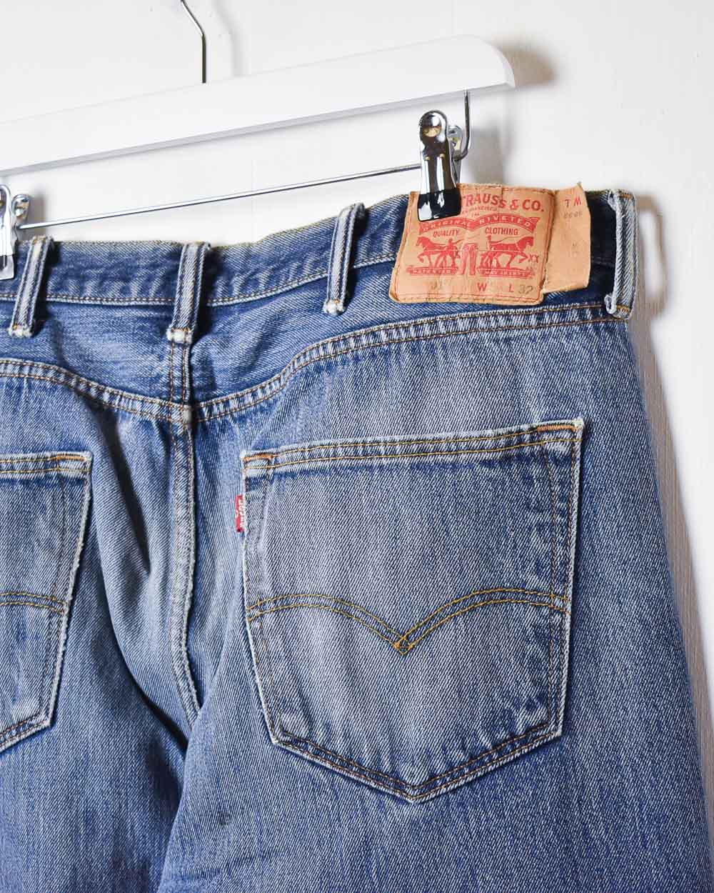 Blue Levi's Distressed 501 Jeans - W38 L32