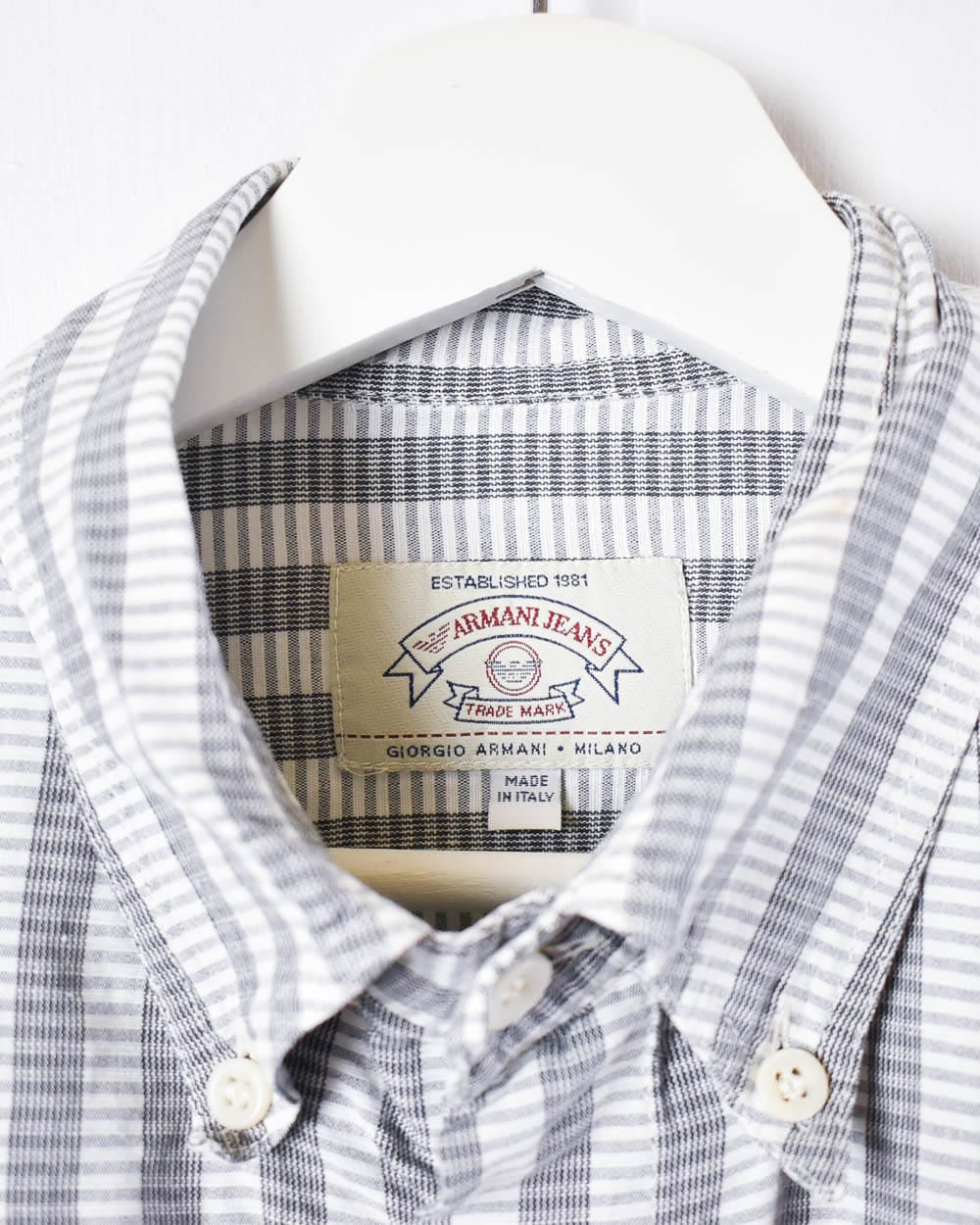 Armani Jeans Striped Shirt - X-Large - Domno Vintage