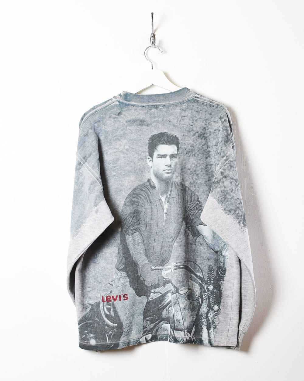 Levi's Nick Kamen All-Over Print Graphic Sweatshirt - Large - Domno Vintage