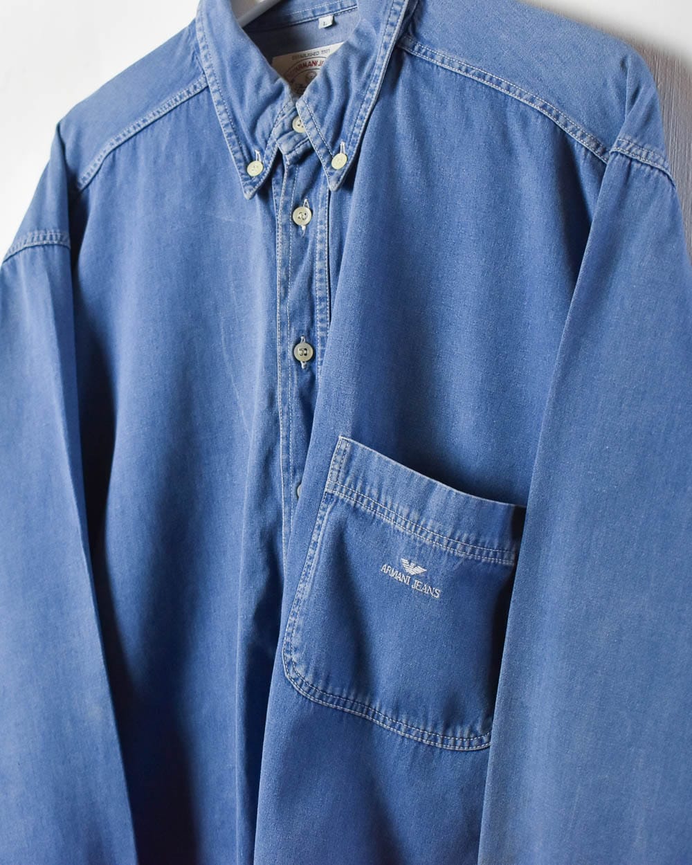 Armani Jeans Denim Shirt - Large - Domno Vintage