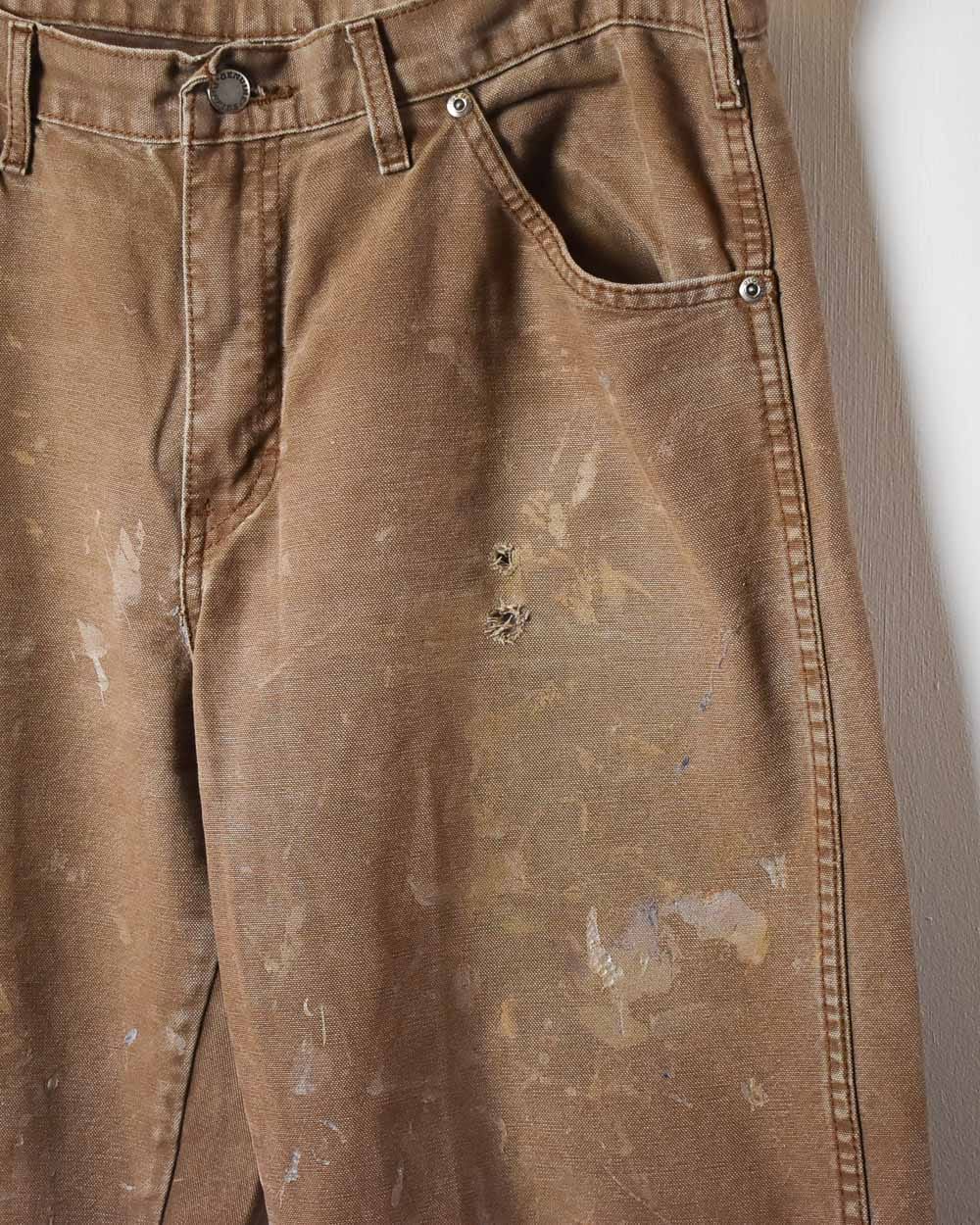 Brown Dickies Distressed Painters Jeans - W36 L33