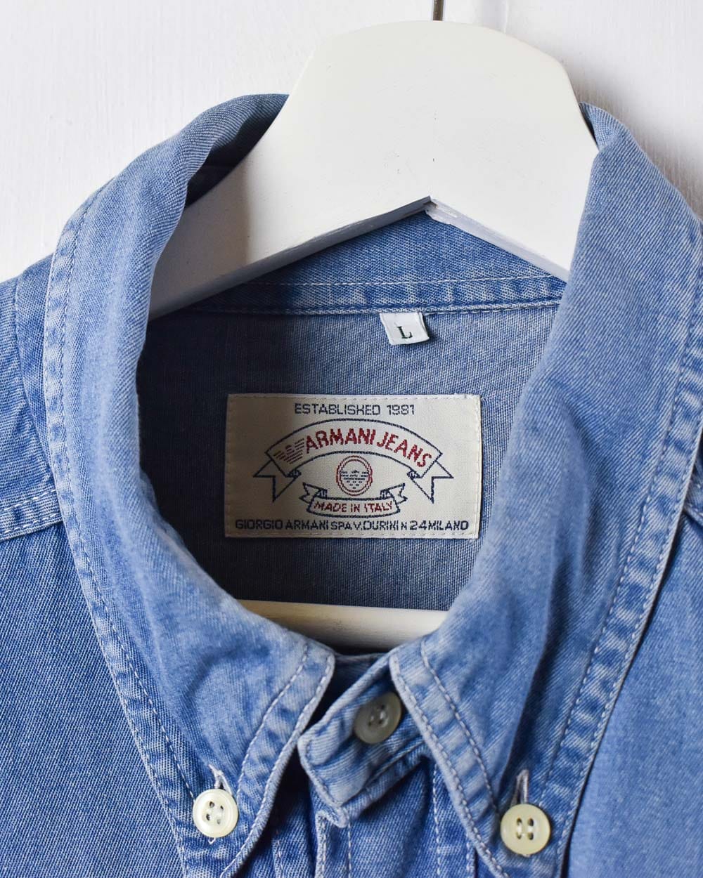 Armani Jeans Denim Shirt - Large - Domno Vintage