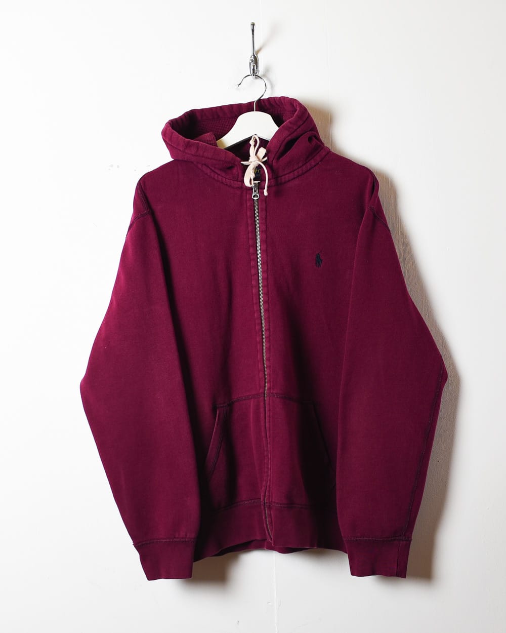Maroon Polo Ralph Lauren Zip-Through Hoodie - Large