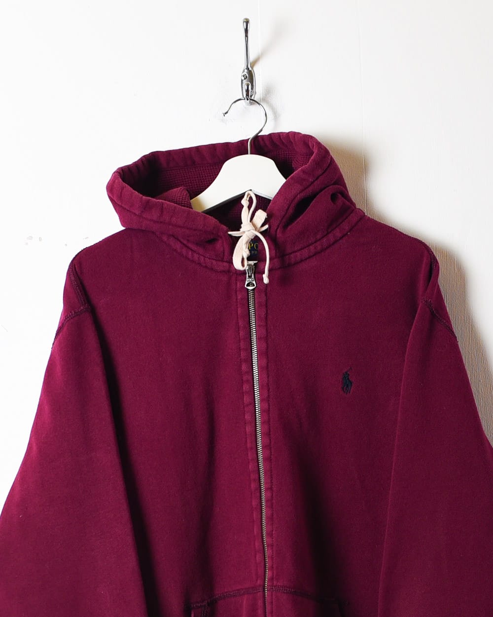 Maroon Polo Ralph Lauren Zip-Through Hoodie - Large