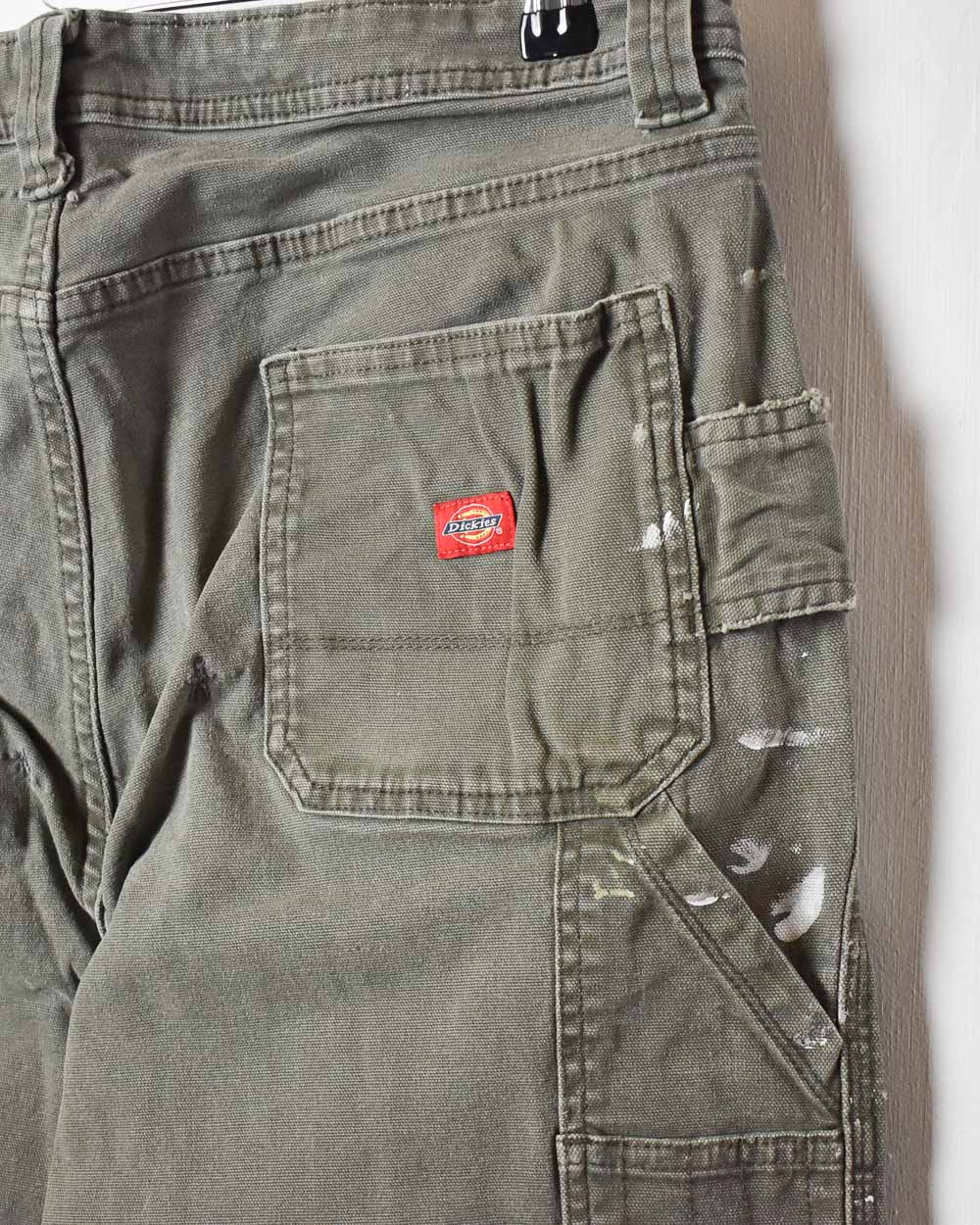 Khaki Dickies Women's Double Knee Carpenter Jeans - W34 L27