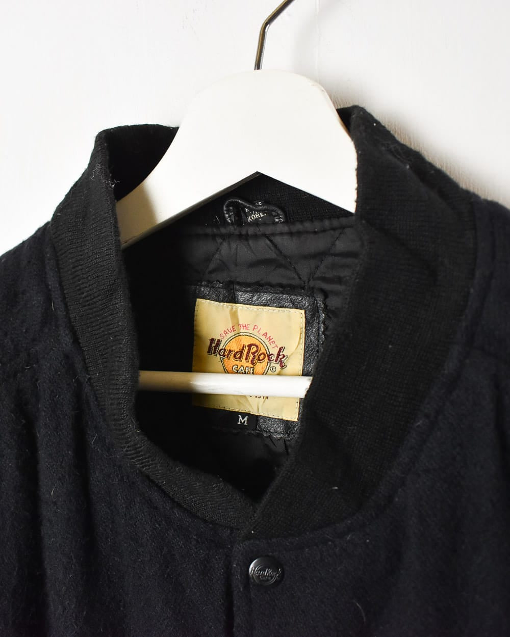 Blue Hard Rock Café Leather Varsity Jacket - Medium