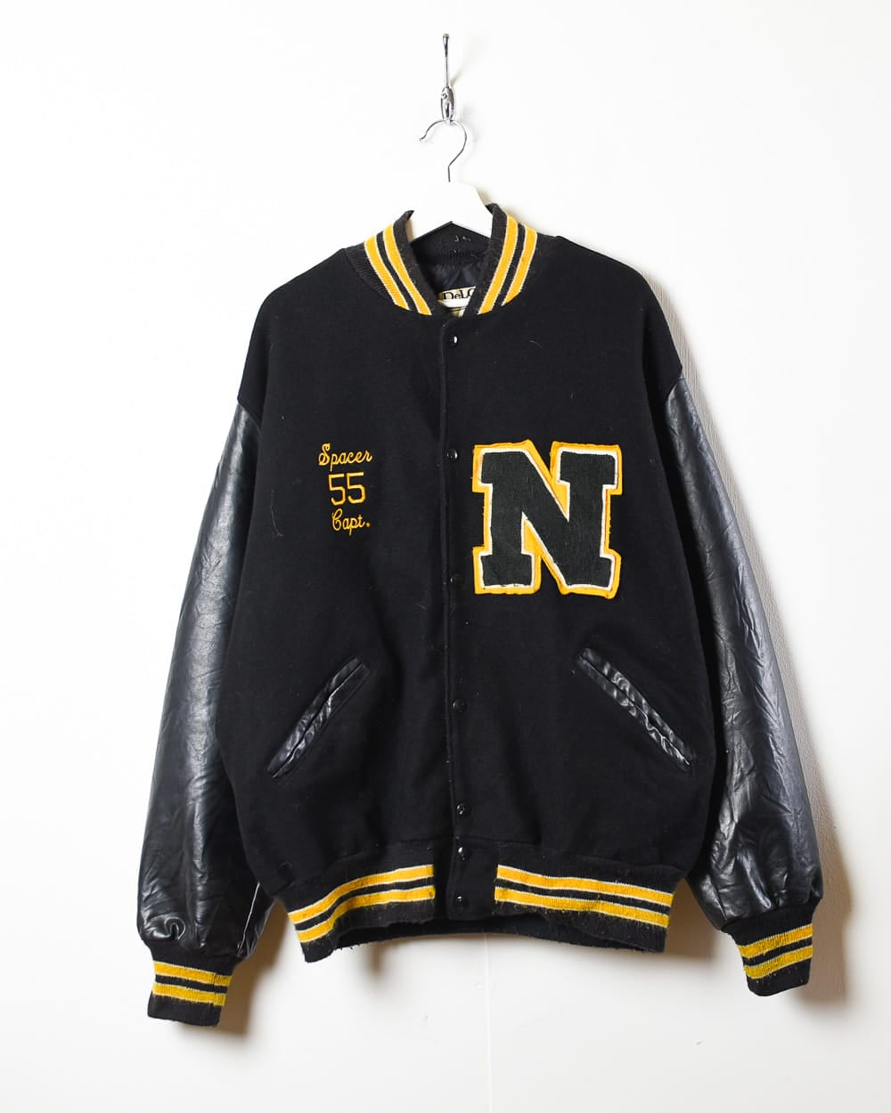 Black DeLong Spacer 55 Captain Varsity Jacket - XX-Large