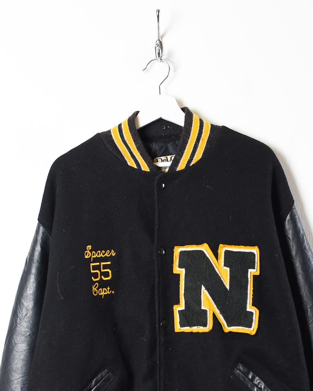 Black DeLong Spacer 55 Captain Varsity Jacket - XX-Large