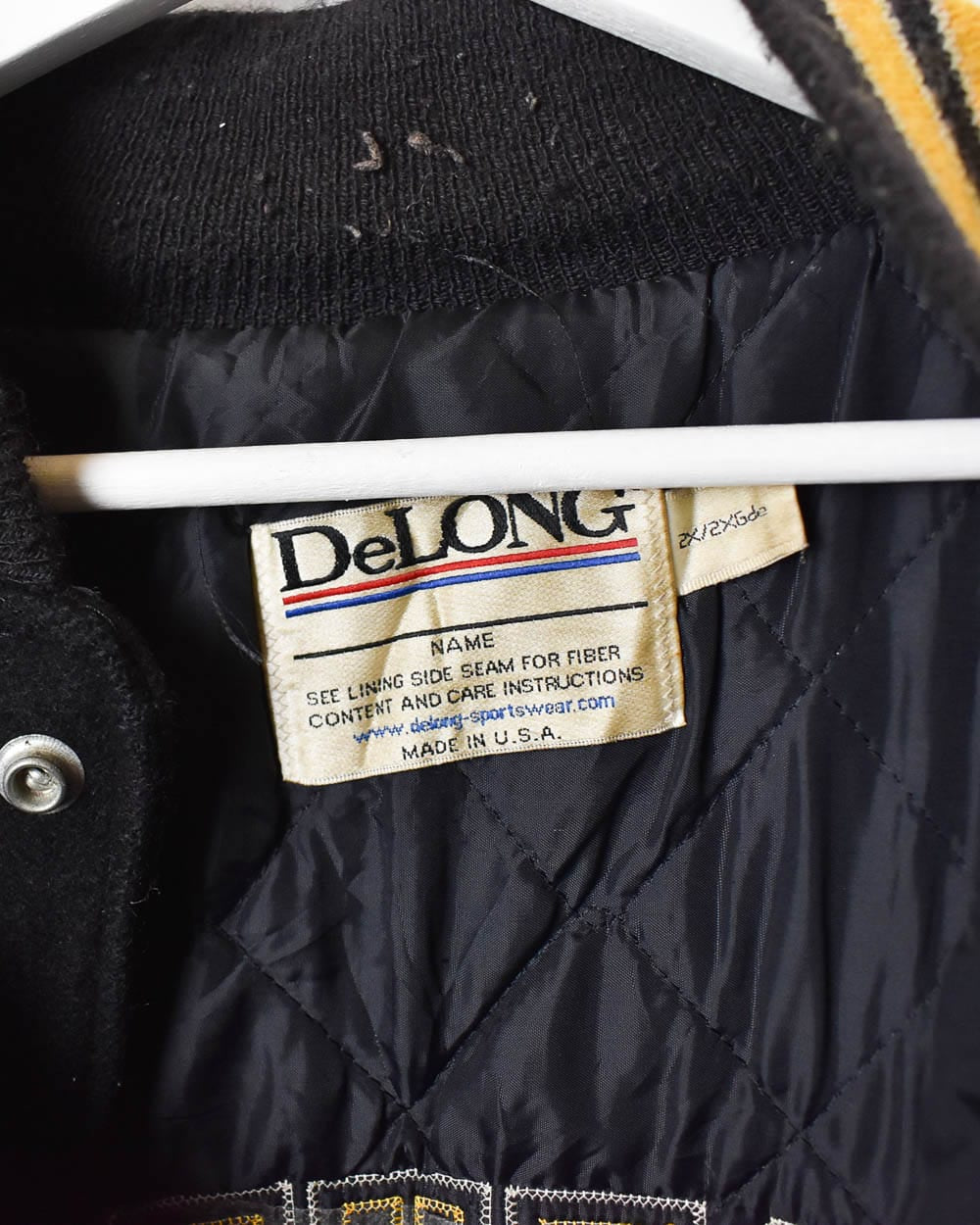 Black DeLong Spacer 55 Captain Varsity Jacket - XX-Large