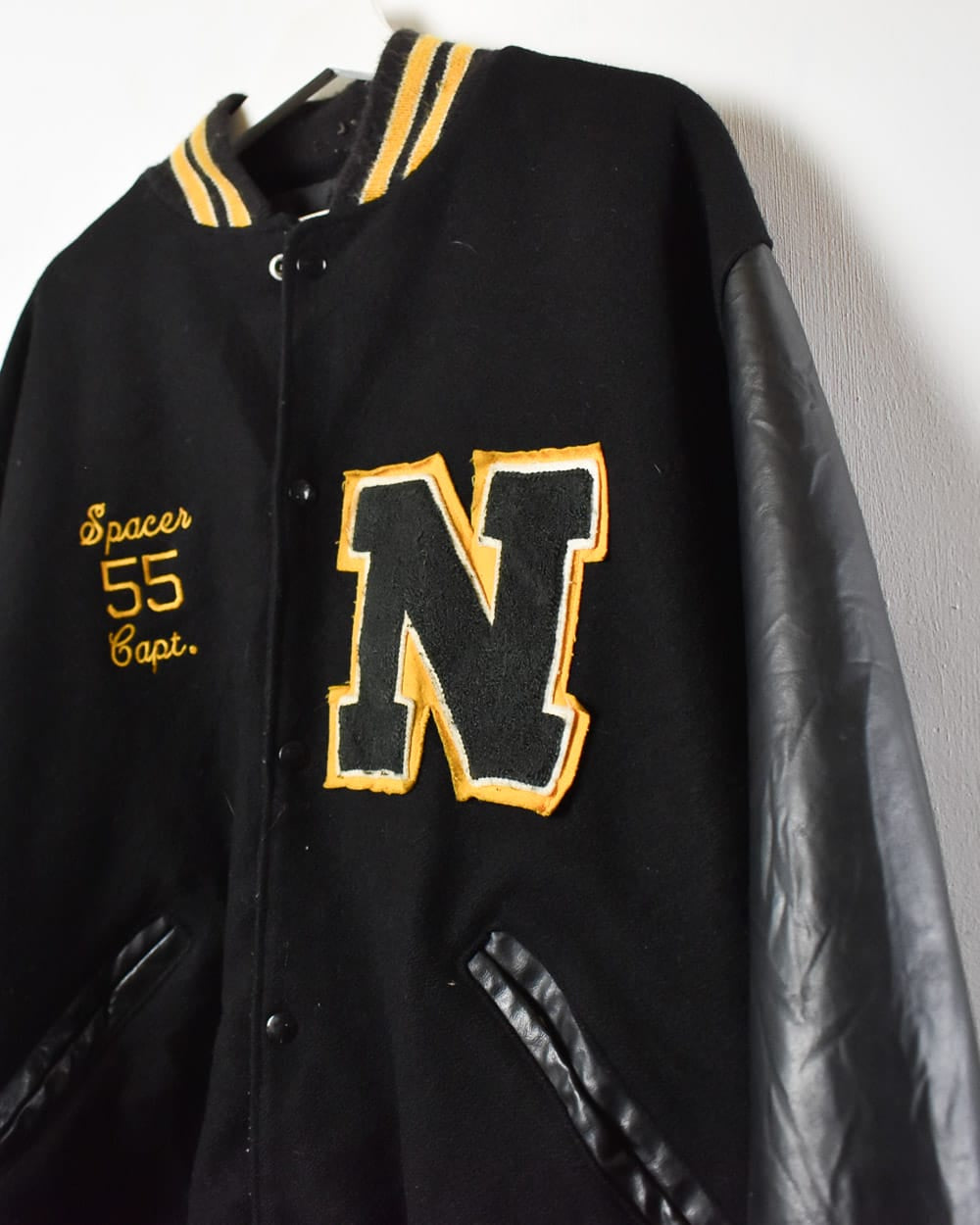Black DeLong Spacer 55 Captain Varsity Jacket - XX-Large