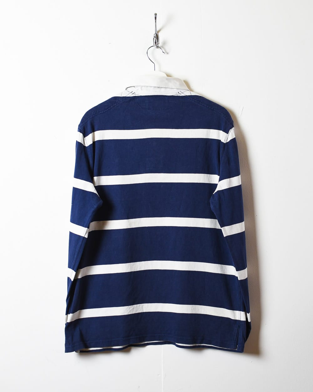 Navy Polo Ralph Lauren Striped Rugby Shirt - Large