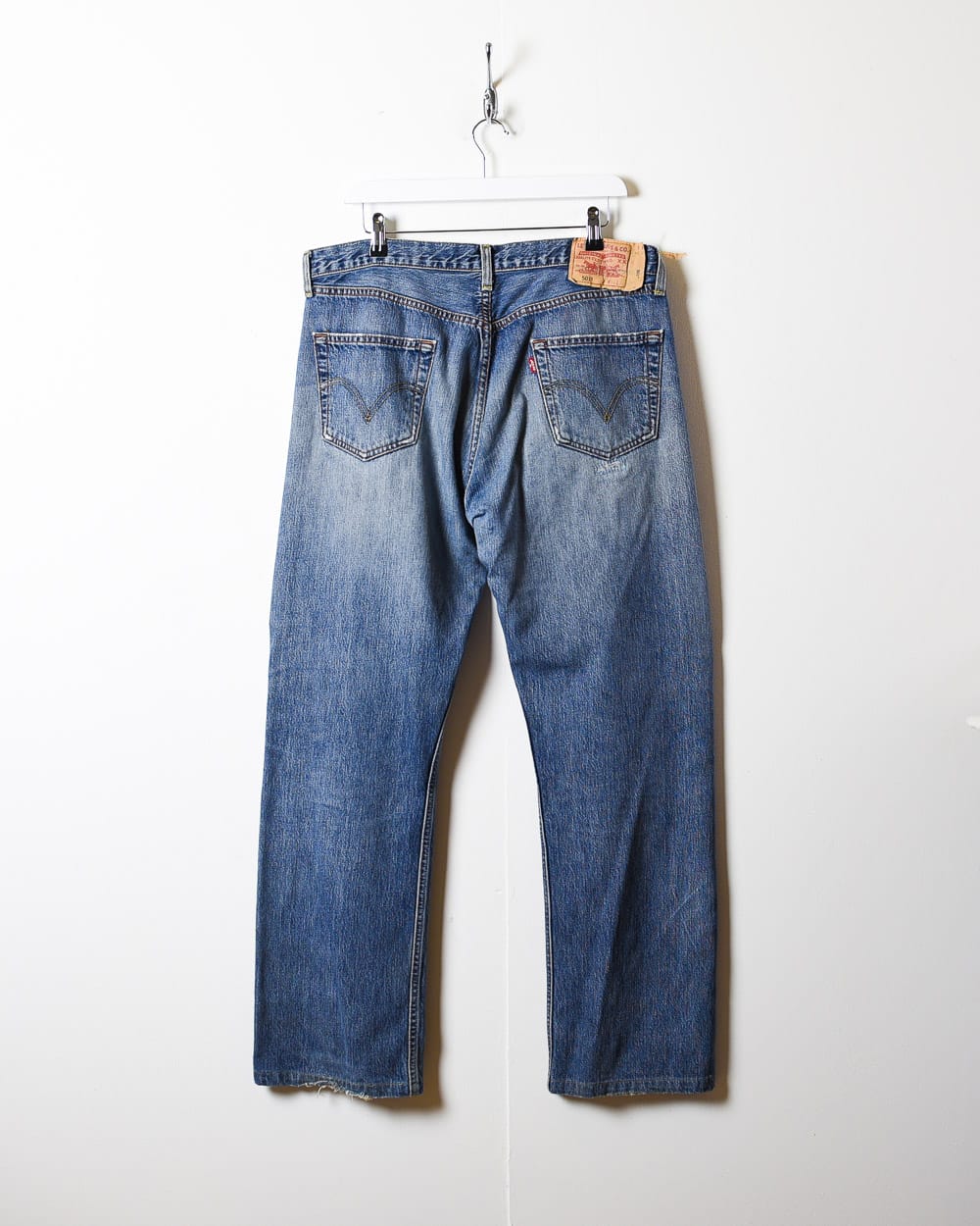 Blue Levi's Distressed 501 Jeans - W36 L31