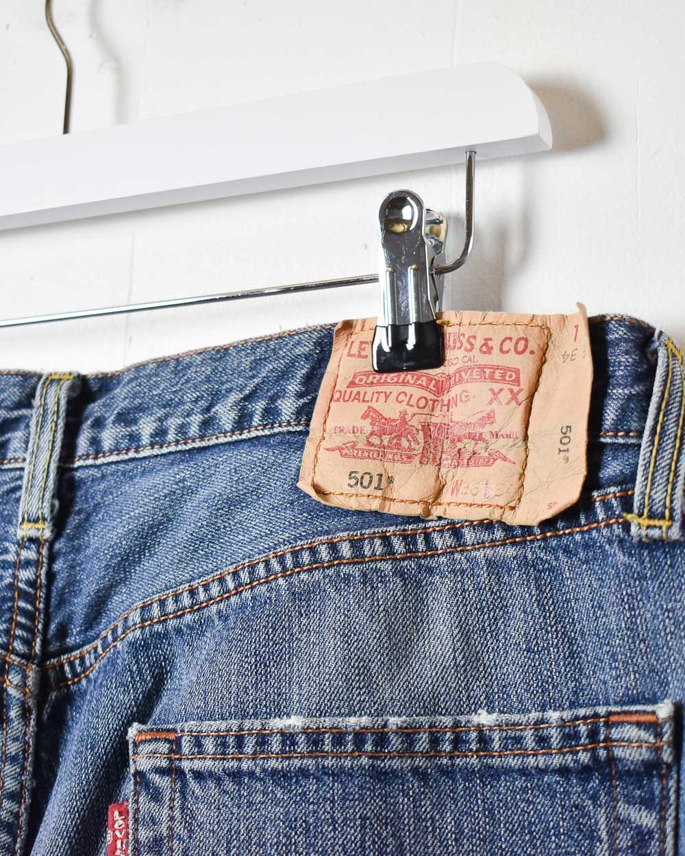 Blue Levi's Distressed 501 Jeans - W36 L31