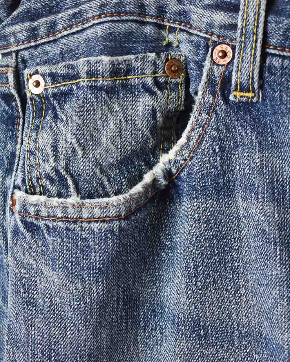 Blue Levi's Distressed 501 Jeans - W36 L31