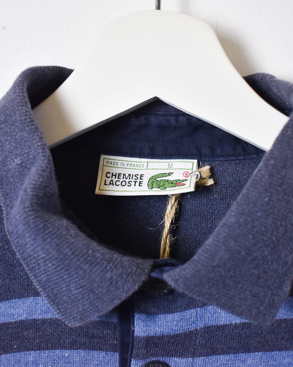 Navy Chemise Lacoste Striped Rugby Shirt - Medium