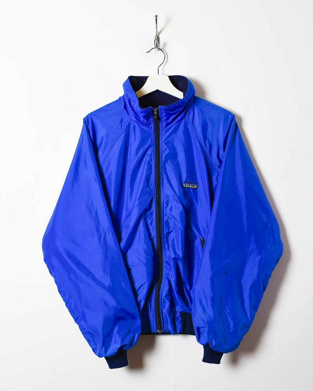 Blue Patagonia Fleece Lined Windbreaker Jacket - Large