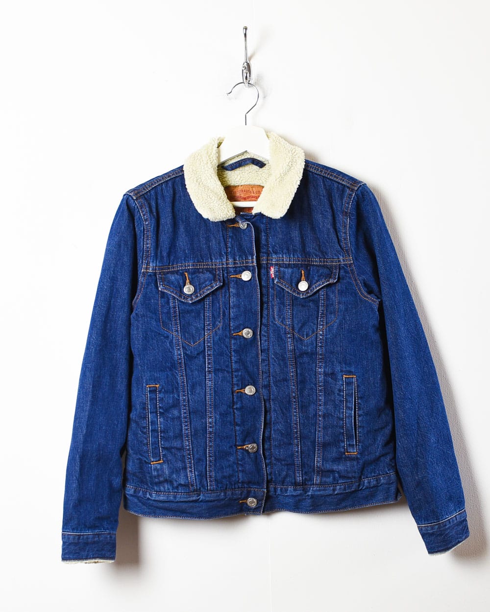 Levi's Custom Art Sherpa Fleece Lined Denim Jacket - Small Women's - Domno Vintage