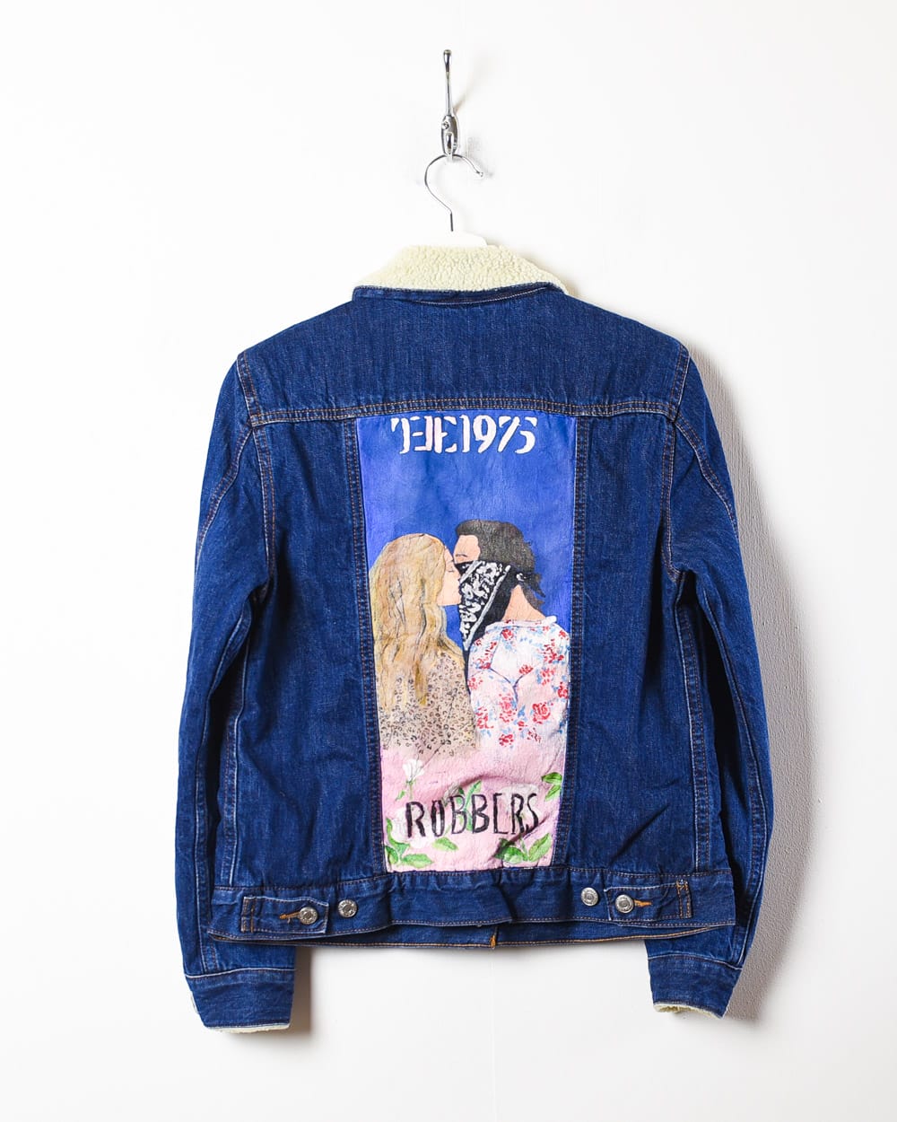 Levi's Custom Art Sherpa Fleece Lined Denim Jacket - Small Women's - Domno Vintage