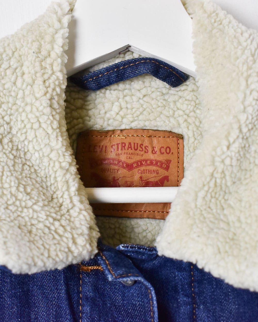 Levi's Custom Art Sherpa Fleece Lined Denim Jacket - Small Women's - Domno Vintage