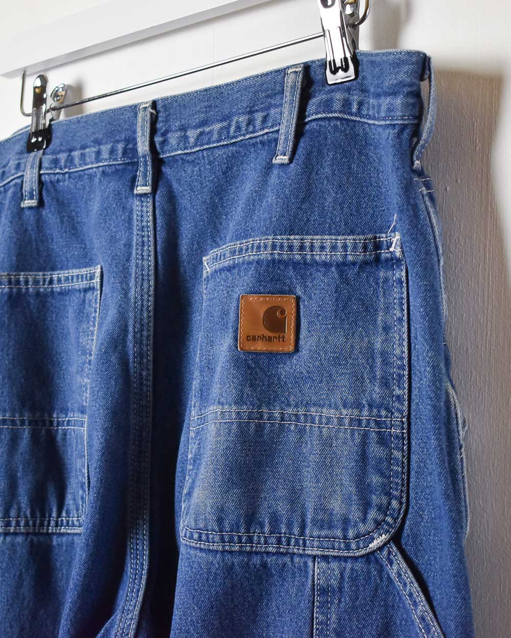 Blue Carhartt Carpenter Raw Hem Jeans - W34 L30