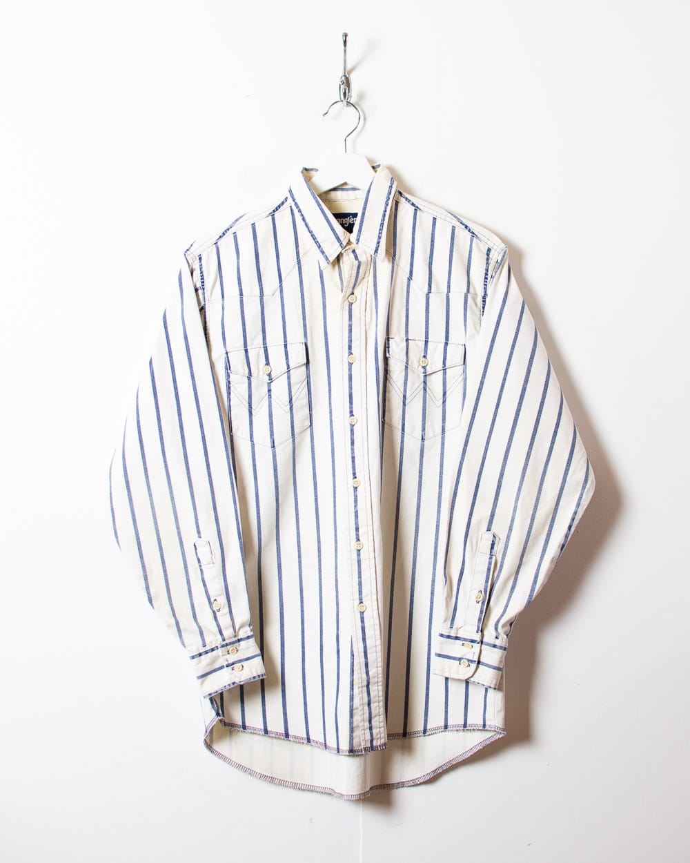 White Wrangler Striped Shirt - Large