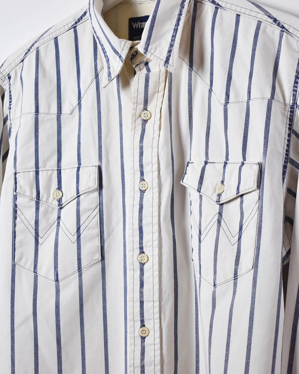 White Wrangler Striped Shirt - Large