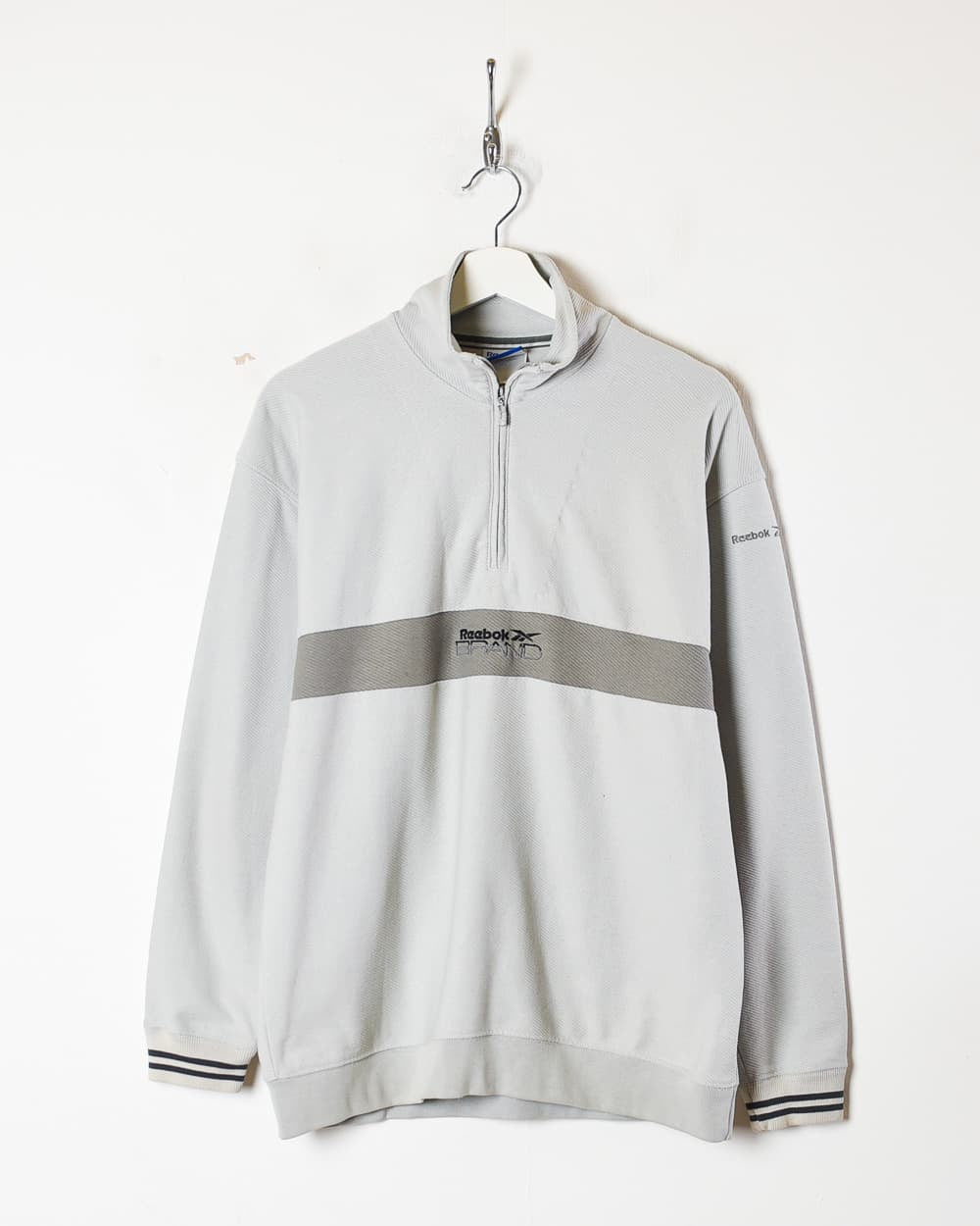 Reebok Brand 1/4 Zip Sweatshirt - Small - Domno Vintage
