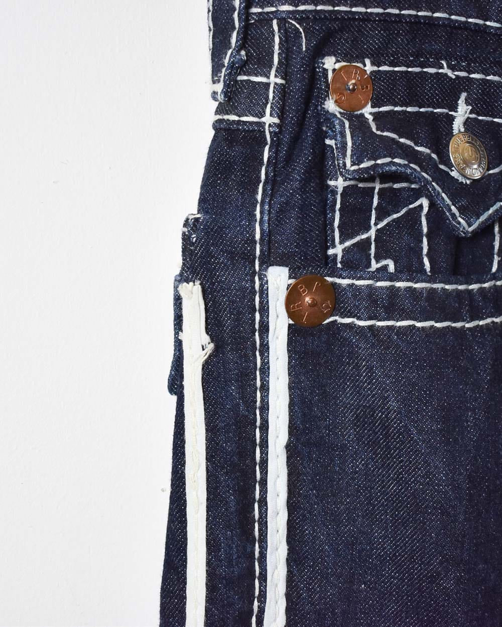 Navy True Religion Contrast Stitched Flared Jeans - W34 L34