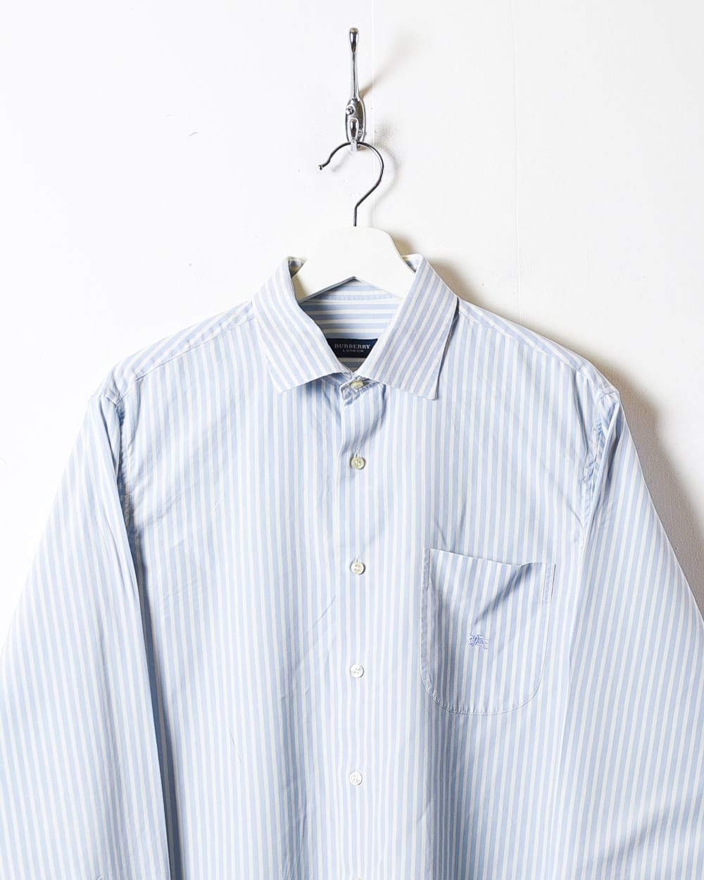 BabyBlue Burberry Striped Shirt - Large