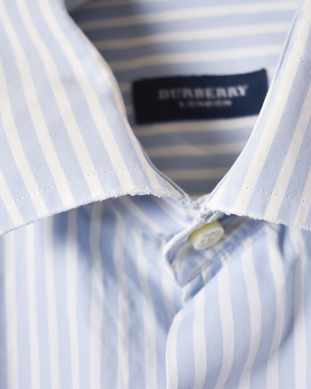 BabyBlue Burberry Striped Shirt - Large