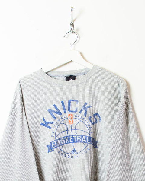Vintage 00s Stone Adidas NBA New York Knicks Textured Long Sleeved T-Shirt  - Small Cotton– Domno Vintage