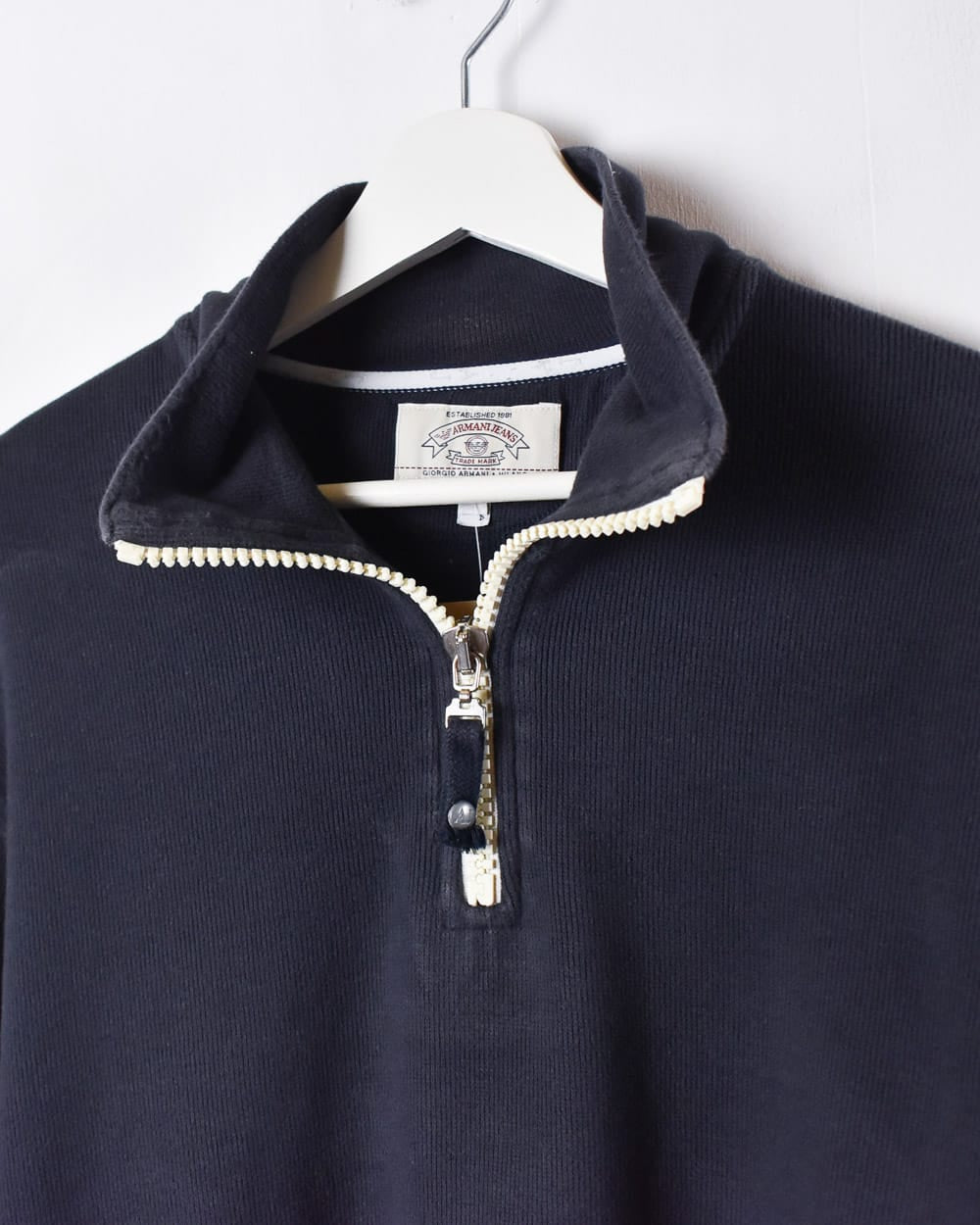 Armani Jeans 1/4 Zip Sweatshirt - Medium - Domno Vintage