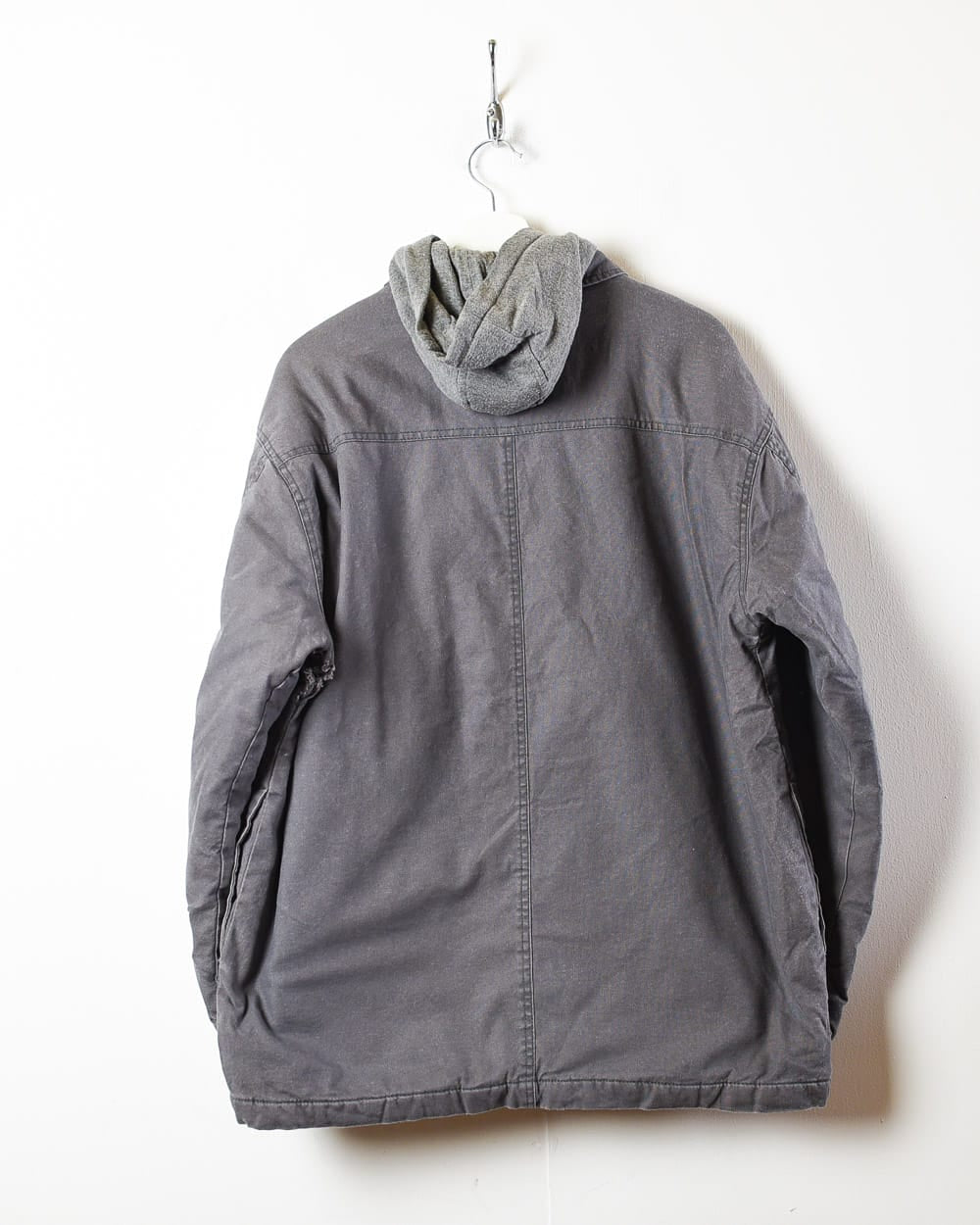 Grey Dickies Padded Hooded Overshirt Jacket - Large