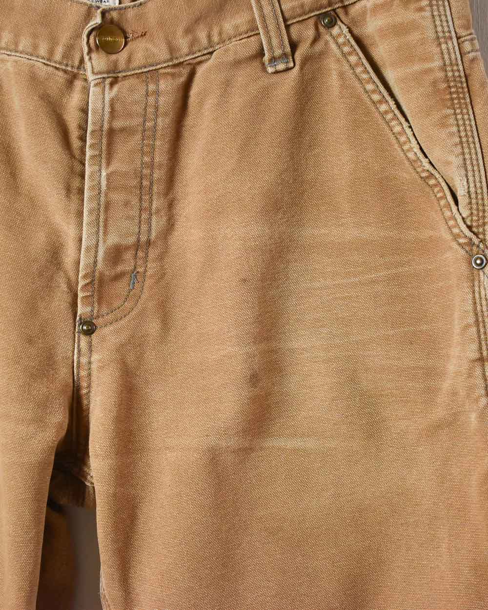 Neutral Carhartt Union Made Heart Cuffed Carpenter Jeans - W34 L31