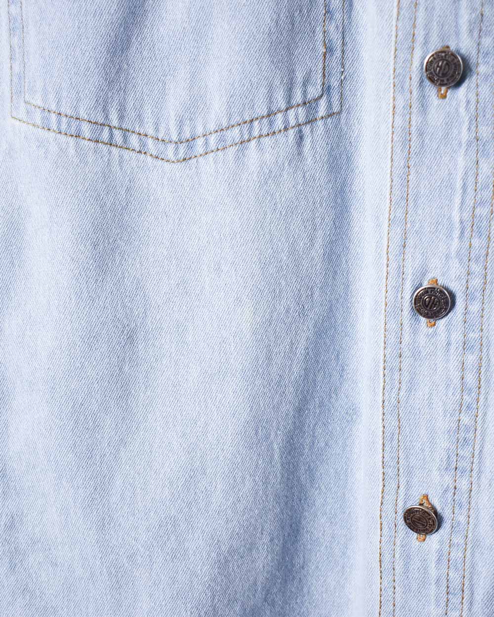 BabyBlue Harley Davidson Denim Short Sleeved Shirt - Large