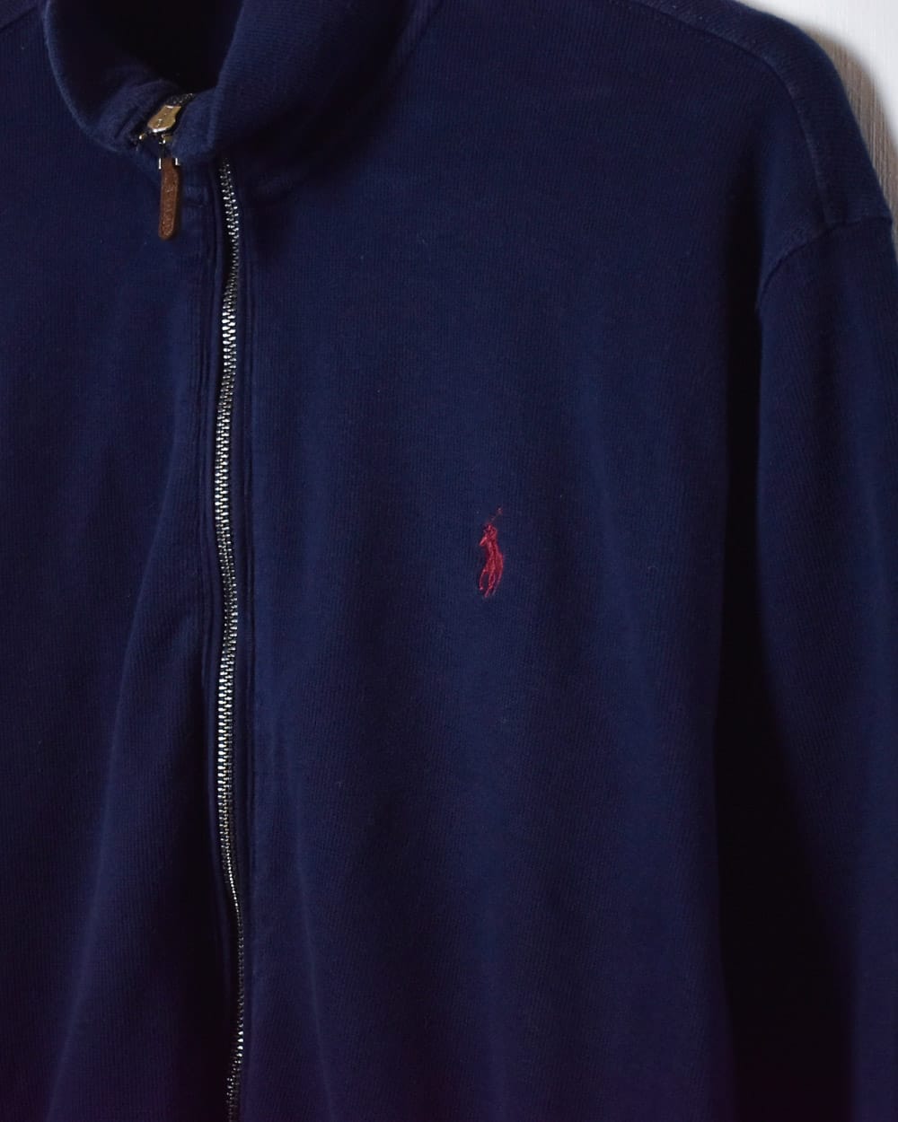 Navy Polo Ralph Lauren Zip-Through Sweatshirt - Medium