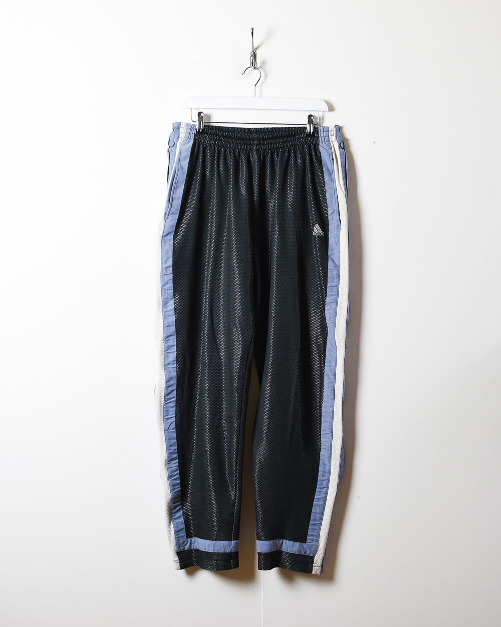 Black Adidas Mesh Tracksuit Bottoms - Large