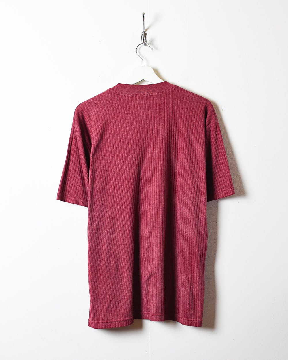 Maroon Levi's Corduroy 1/4 Button T-Shirt - Large